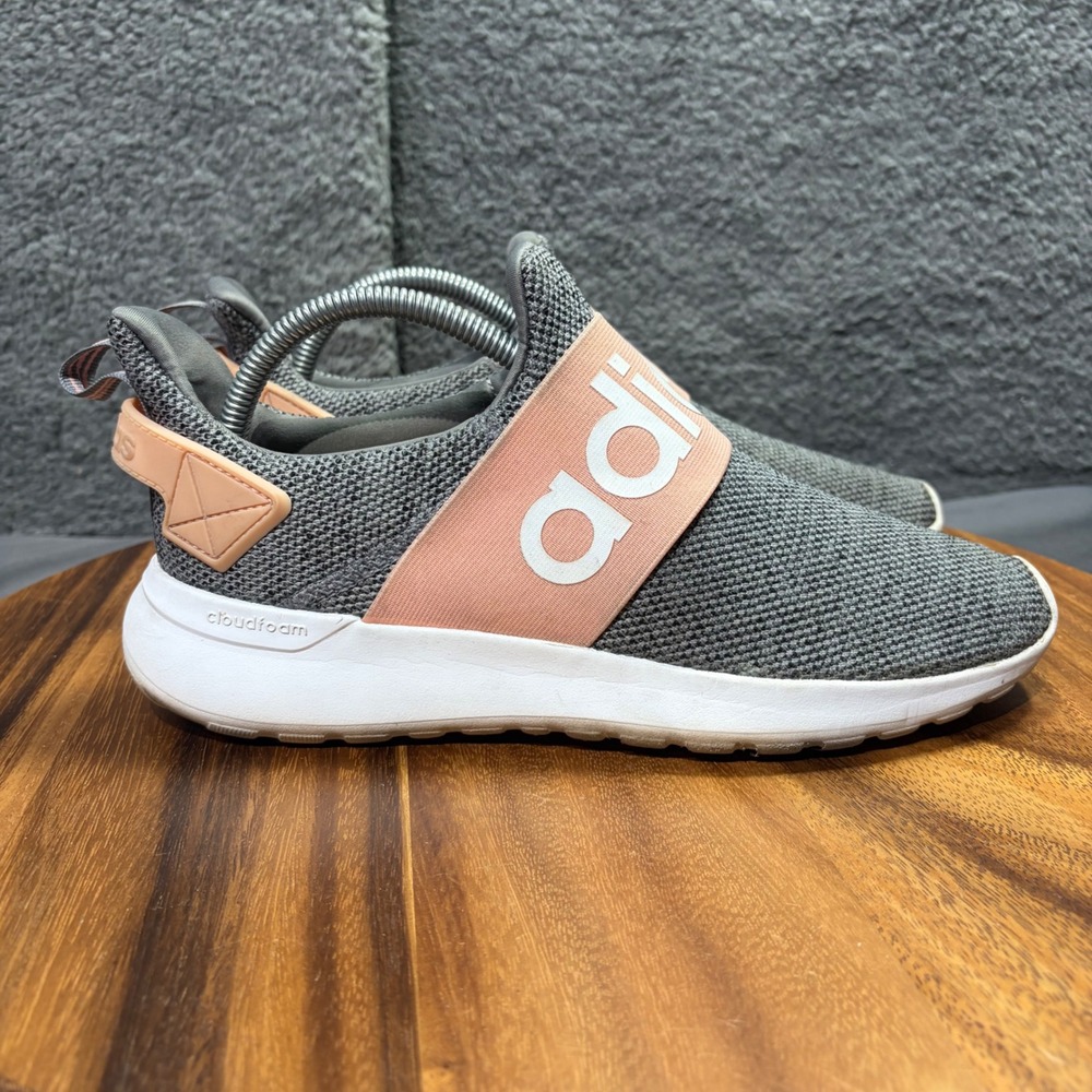 Adidas Cloudfoam Lite Racer Adapt Mens 7 Grey Pink EG1364 Slip On Running Shoes